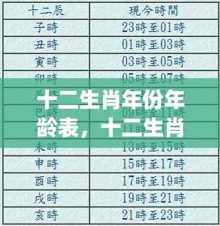 十二生肖年份与年龄对照表,揭秘成长时光印记