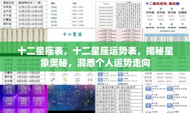 揭秘星象奥秘,十二星座运势与个人运势走向解析表