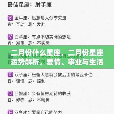 二月份星座运势大解析,爱情、事业与生活多重维度探索