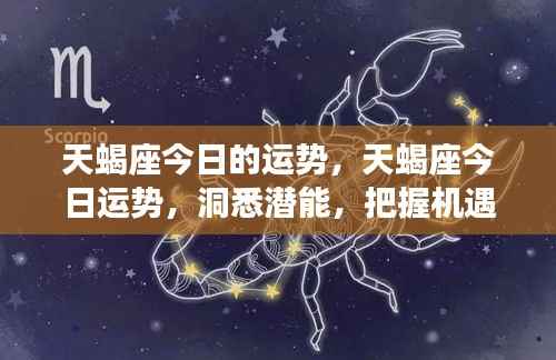 天蝎座今日运势揭秘,洞悉潜能,把握机遇的黄金时刻