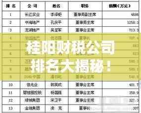 桂阳财税公司排名大揭秘!