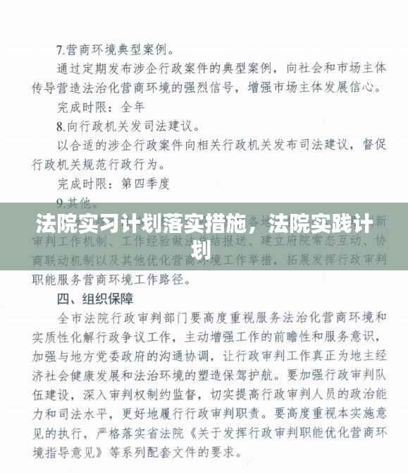 法院实习计划落实措施,法院实践计划